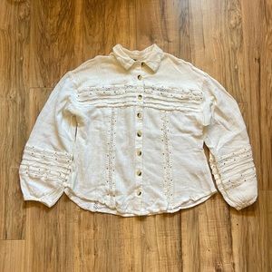 Free People Summer Stars Button Down Top